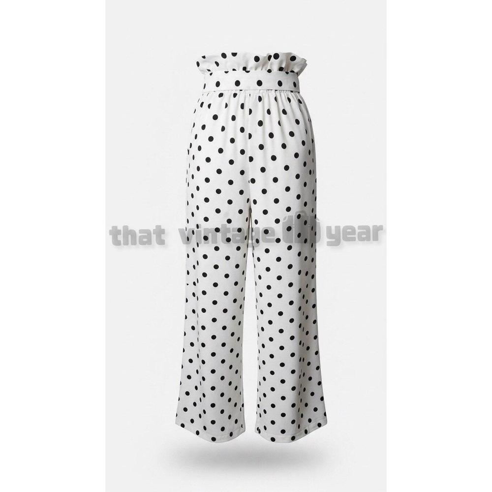 Anthropologie English Factory High Waisted Polka Dot Trousers Pants, Med - Picture 6 of 10